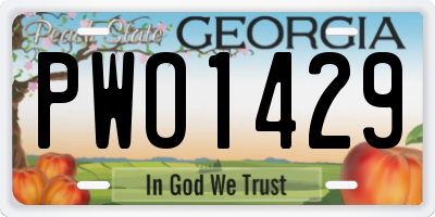 GA license plate PWO1429