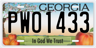 GA license plate PWO1433