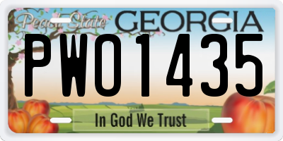 GA license plate PWO1435