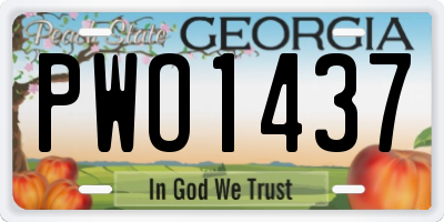 GA license plate PWO1437