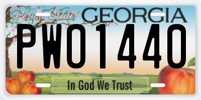 GA license plate PWO1440
