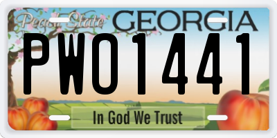 GA license plate PWO1441