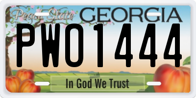 GA license plate PWO1444