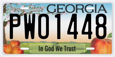 GA license plate PWO1448