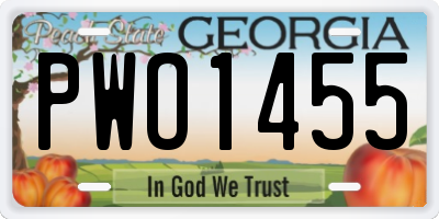 GA license plate PWO1455