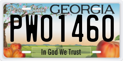 GA license plate PWO1460