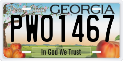 GA license plate PWO1467
