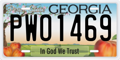 GA license plate PWO1469