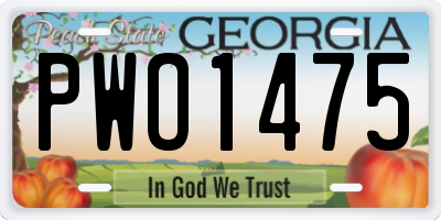 GA license plate PWO1475