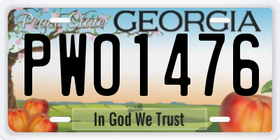 GA license plate PWO1476