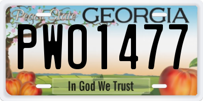 GA license plate PWO1477