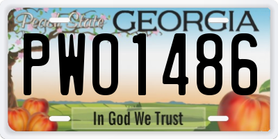 GA license plate PWO1486