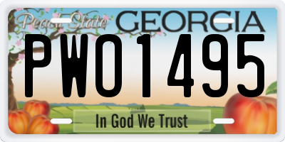 GA license plate PWO1495