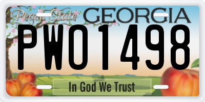GA license plate PWO1498