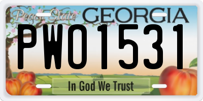 GA license plate PWO1531