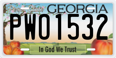 GA license plate PWO1532