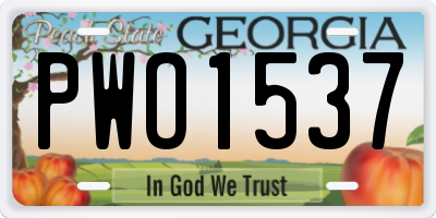 GA license plate PWO1537