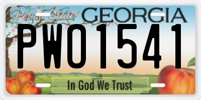GA license plate PWO1541
