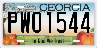 GA license plate PWO1544