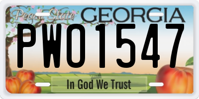 GA license plate PWO1547