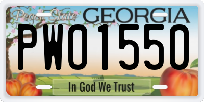 GA license plate PWO1550
