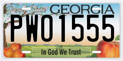 GA license plate PWO1555