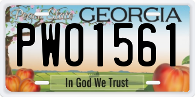 GA license plate PWO1561