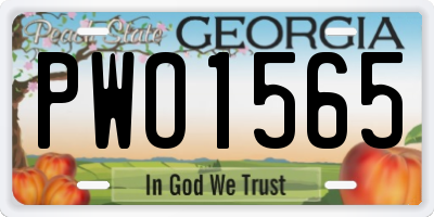 GA license plate PWO1565