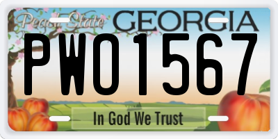 GA license plate PWO1567