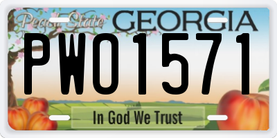 GA license plate PWO1571