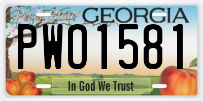 GA license plate PWO1581