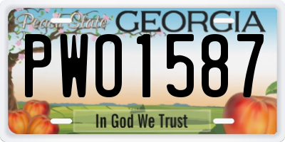 GA license plate PWO1587