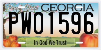GA license plate PWO1596