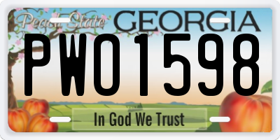 GA license plate PWO1598