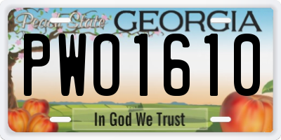 GA license plate PWO1610