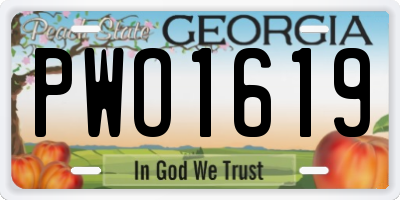 GA license plate PWO1619