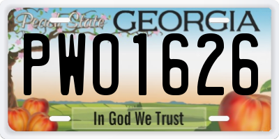 GA license plate PWO1626