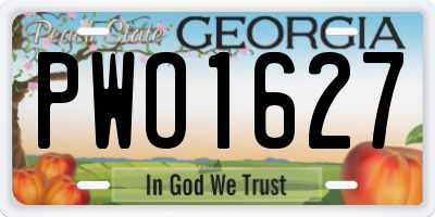 GA license plate PWO1627