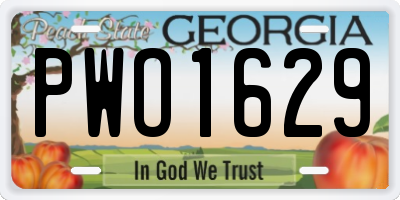 GA license plate PWO1629