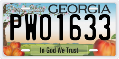 GA license plate PWO1633