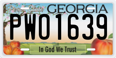 GA license plate PWO1639