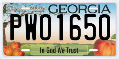 GA license plate PWO1650