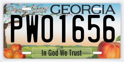 GA license plate PWO1656