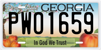 GA license plate PWO1659