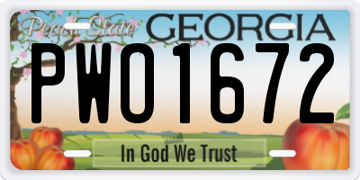 GA license plate PWO1672