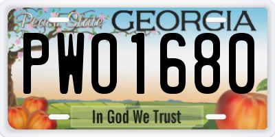 GA license plate PWO1680