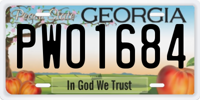 GA license plate PWO1684