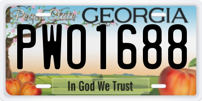 GA license plate PWO1688