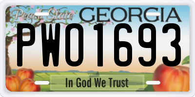 GA license plate PWO1693