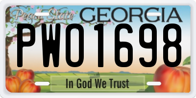 GA license plate PWO1698